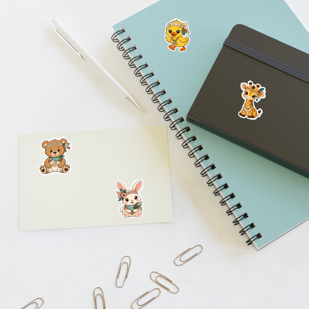 Cute Boho Animals Sticker Sheets