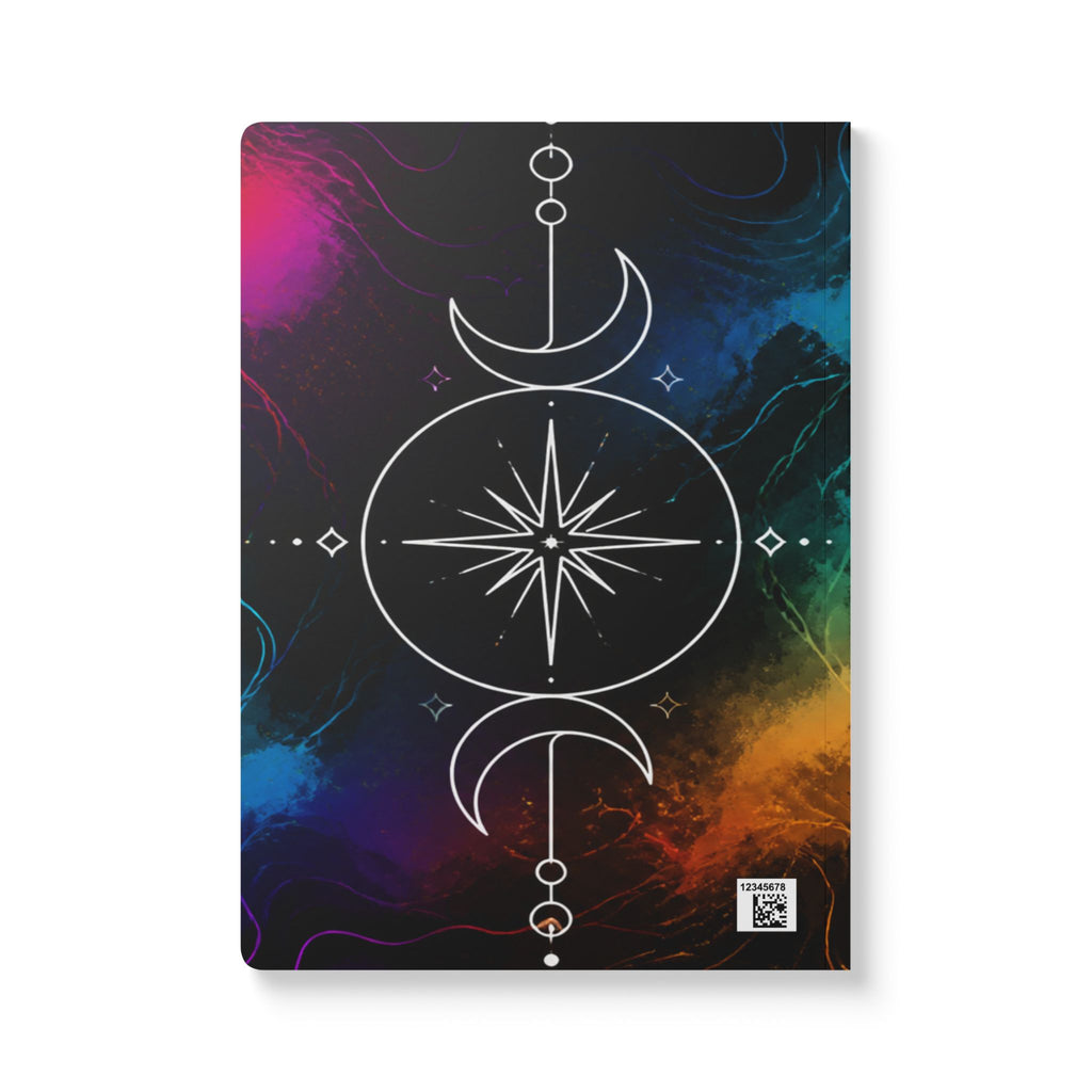Celestial Compass Softcover Journal — Moon Phases & Starburst Notebook