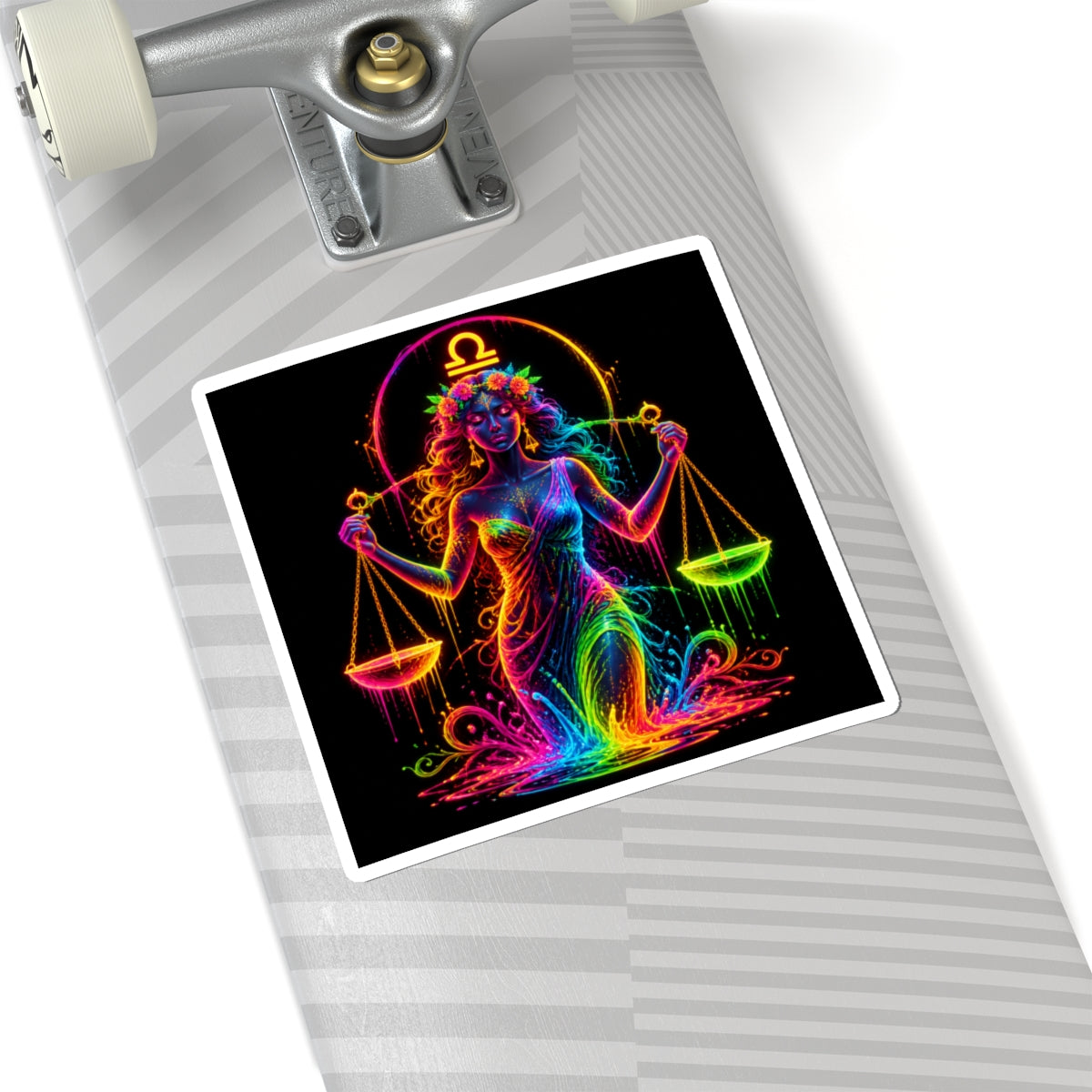 Neon Libra Goddess Kiss-Cut Sticker