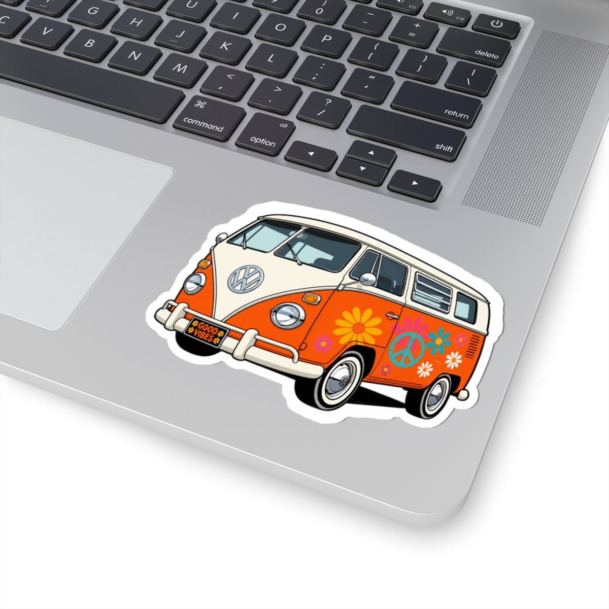Vintage Hippie Camper Van Kiss-Cut Sticker