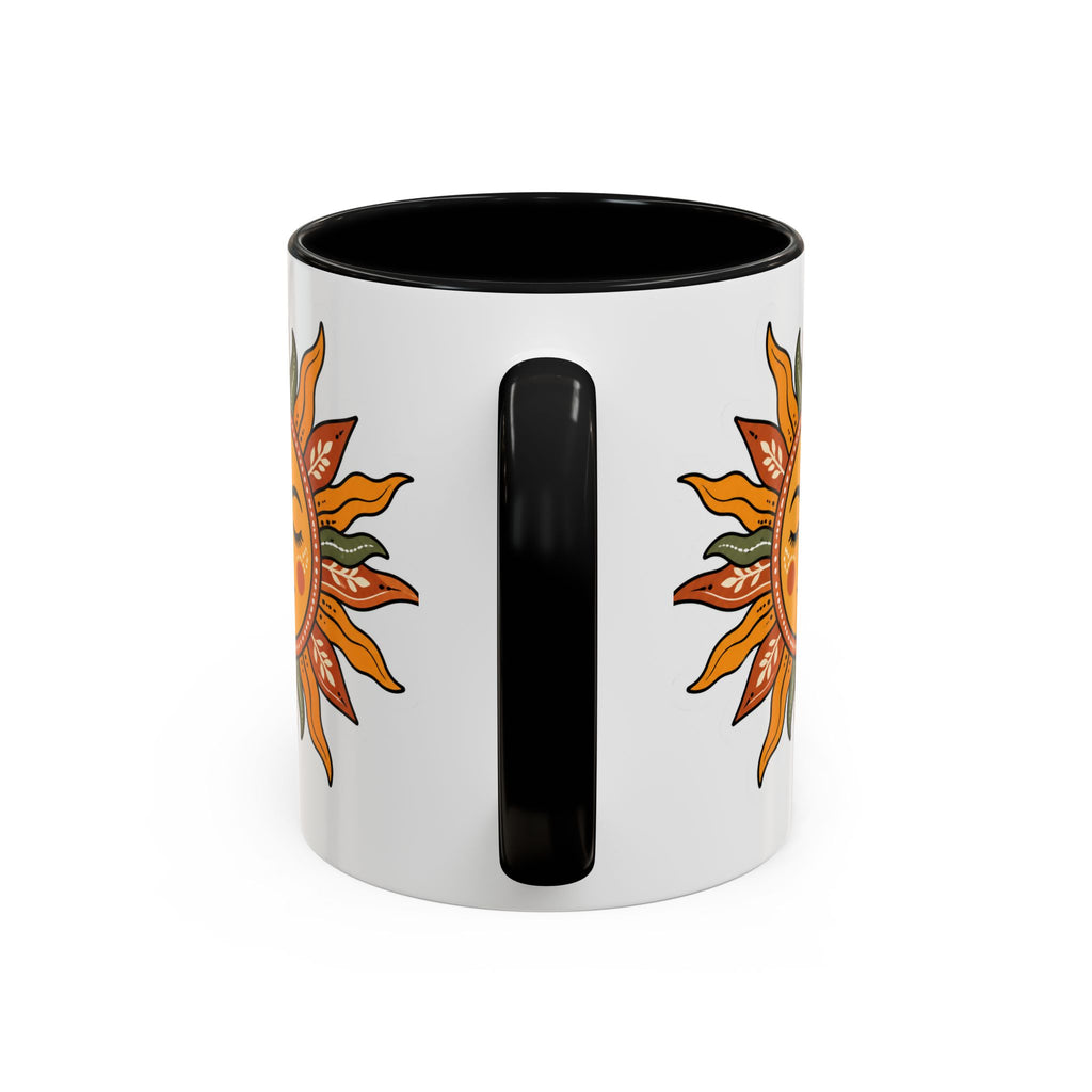 Sunface Accent Coffee Mug — Boho Sun Goddess Ceramic Mug (11/15oz)