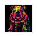 Neon Rainbow Bulldog Kiss-Cut Sticker