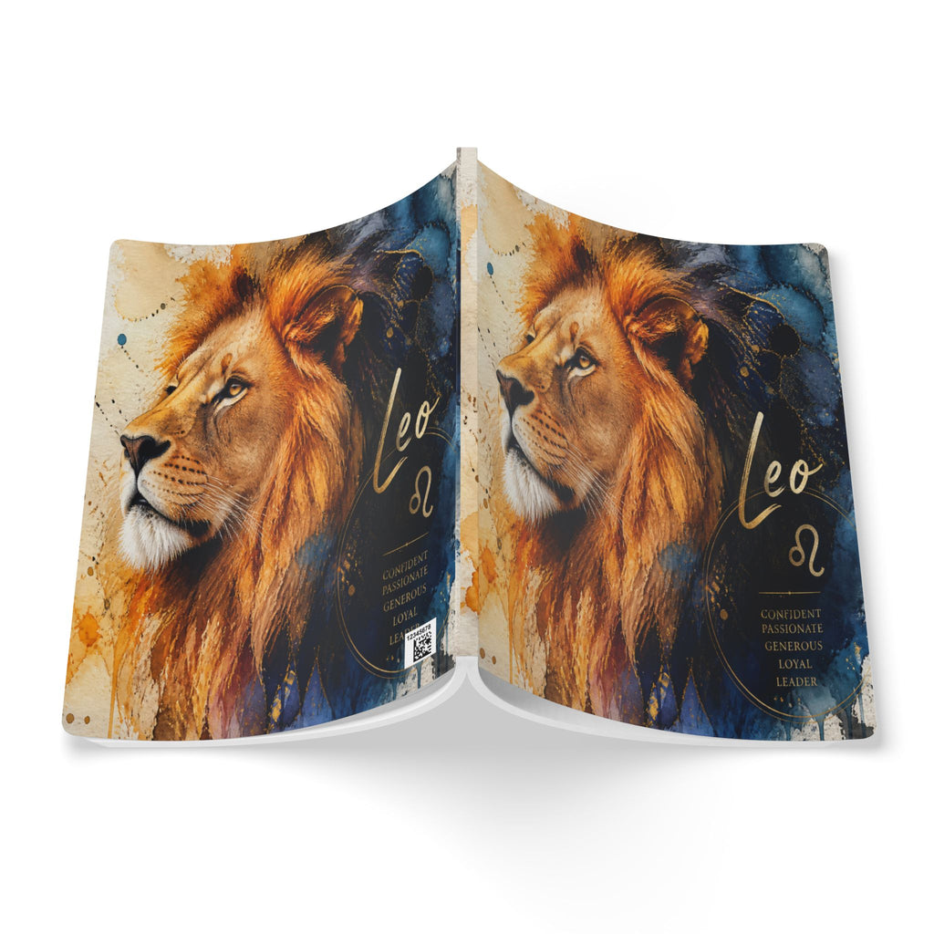 Leo Lion Softcover Journal — Zodiac Notebook with Inspirational Inside Prints
