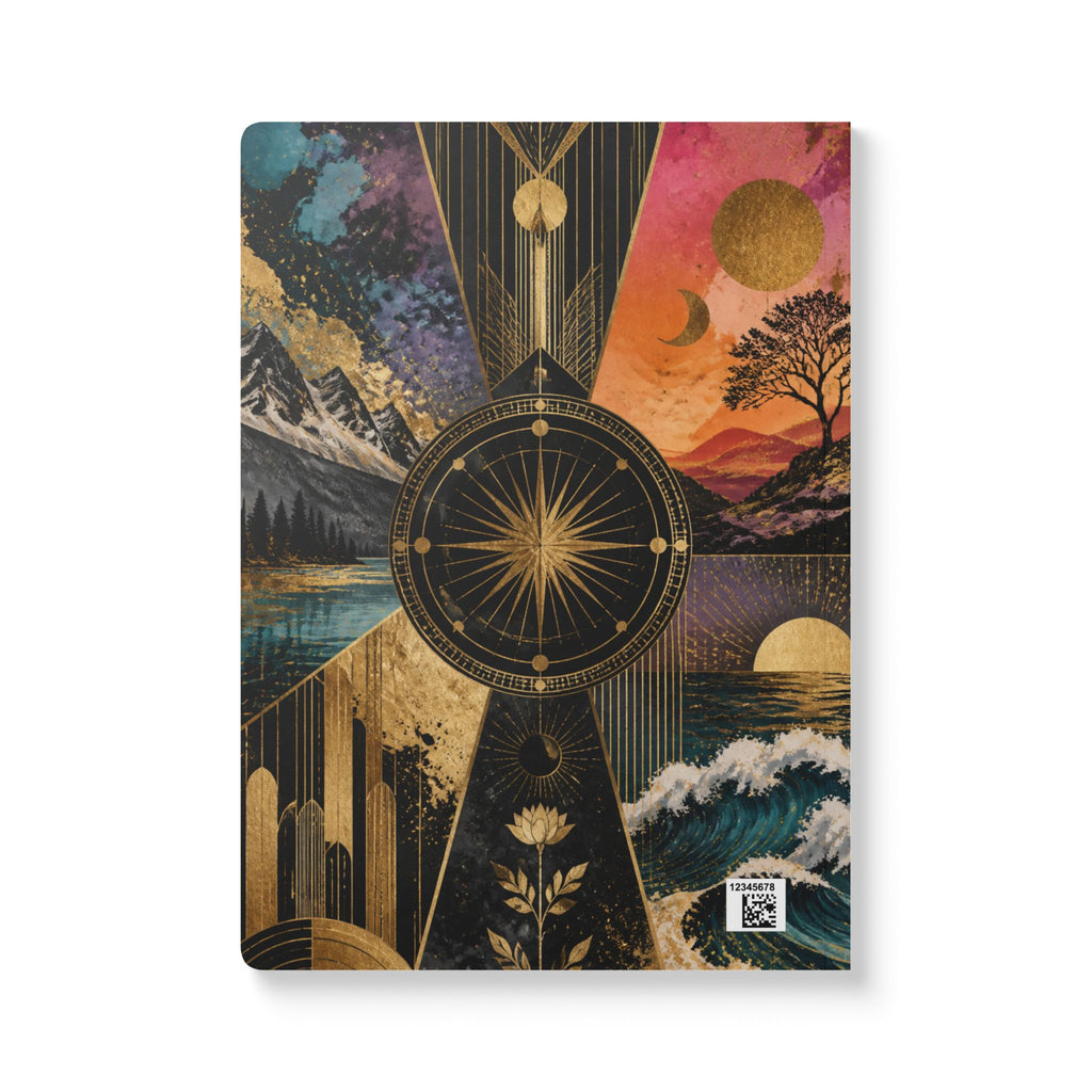 Fractured Gold Tarot Softcover Journal — Celestial Nature Art Notebook with Inside Prints