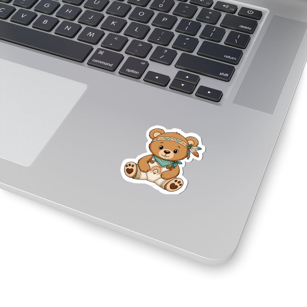 Boho-Inspired Bear Kiss-Cut Sticker