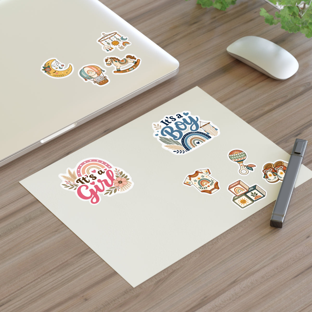 It's a Girl or Boy Boho Baby Shower Sticker Sheets